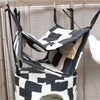 Black and white rat hammocks hanging in cage setup soft beds for pet rats