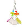 Hanging foraging toy with beads and tube for small animals cage enrichment