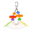Colourful hanging toy with plastic gears beads and chew pieces cage enrichment toy for birds and fancy rats