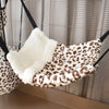 Cheetah print fleece rat hammock hanging in cage soft hanging bed for pet rats