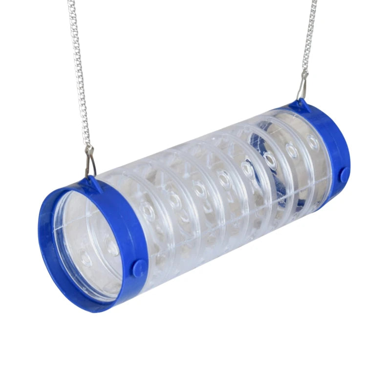 Clear plastic rat tunnel tube with blue ends hanging cage accessory for pet rats