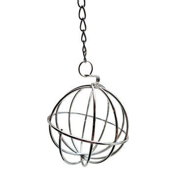 Metal hanging treat ball feeder for vegetables and enrichment for pet rats