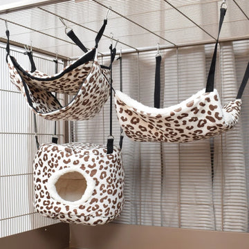 Multiple rat hammocks hanging in cage setup soft beds for pet rats