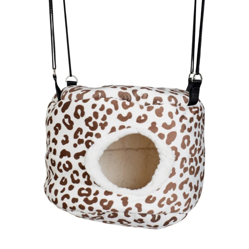 Cheetah print cube rat hammock close up soft hideout bed for pet rats