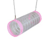 Clear plastic rat tunnel tube with pink ends hanging cage accessory for pet rats