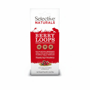 Berry loops small animal treats with timothy hay and cranberry for rabbits guinea pigs chinchillas and pet rats